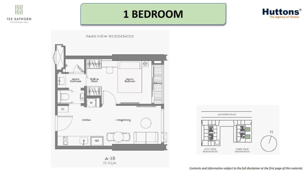 125 sathorn 1 bedroom floor plan