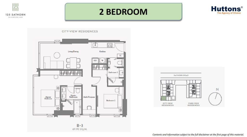 125 Sathorn - 2 Bedroom Floor Plan