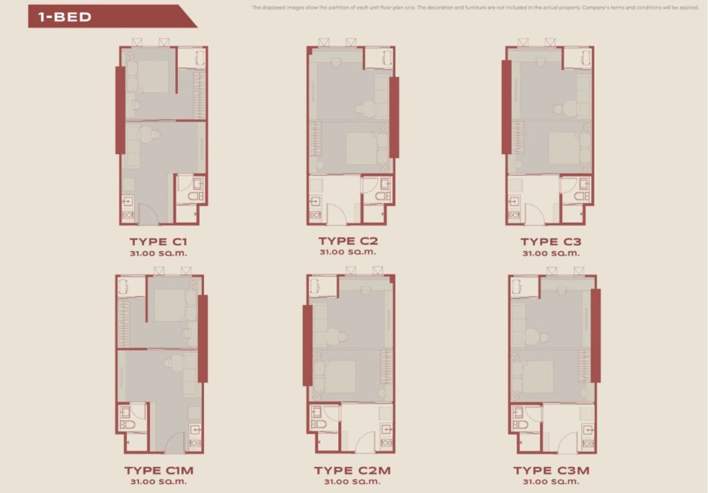 Aspire Sukumvit Rama 4 Floor Plan - 1 bedroom