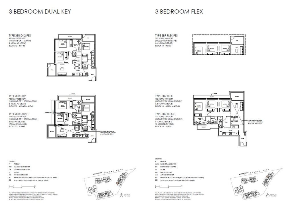 Grand Dunman - 3 Bedroom DK and Flexi Floor Plan
