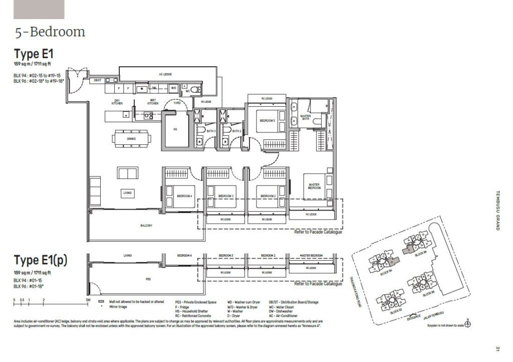 tembusu grand - 5 bedroom floor plan