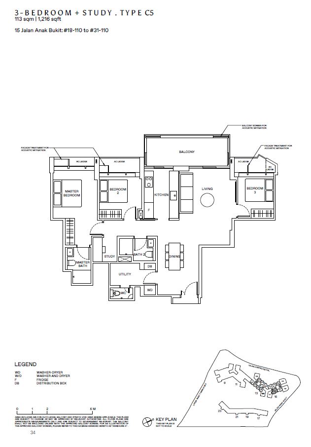 the reserve residences - 3 bedroom study floor plan